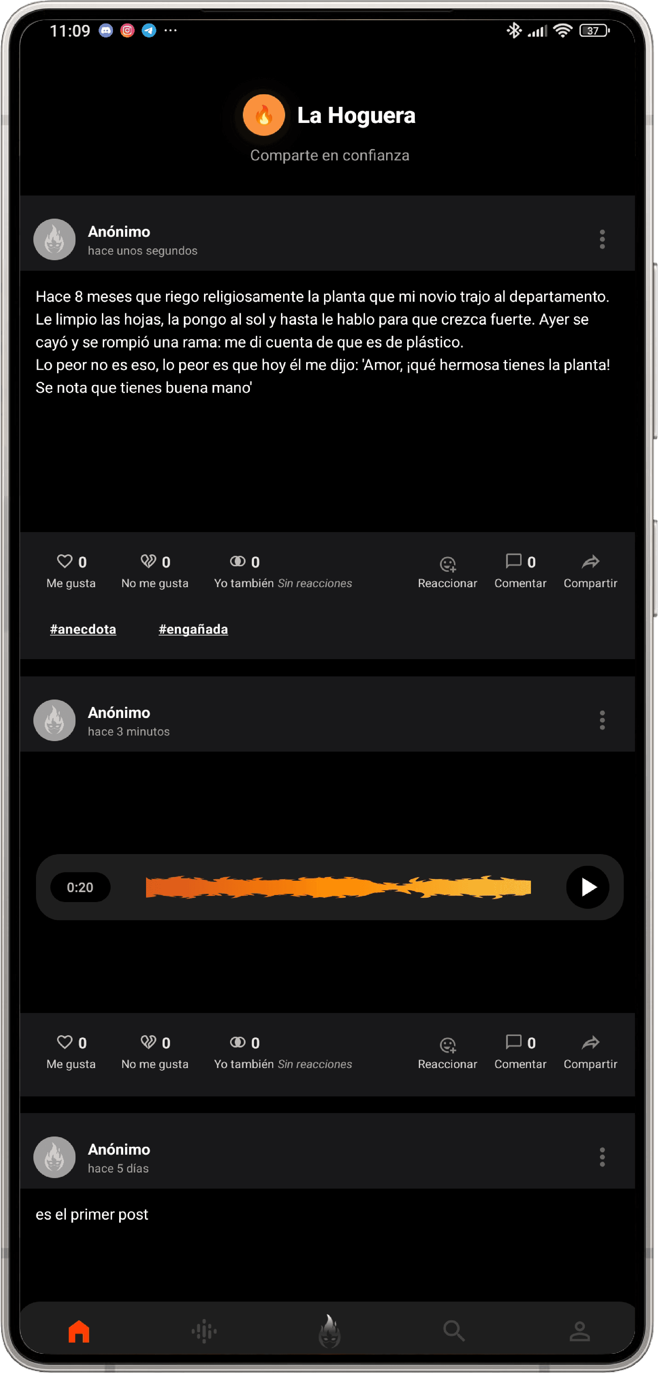 Vista previa de la app La Hoguera